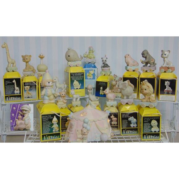 VTG 12 Precious Moments BIRTHDAY TRAIN FIGURINES 1 2 3 4 5 6 7 8 9 10 11 12 BOX - Picture 4 of 5